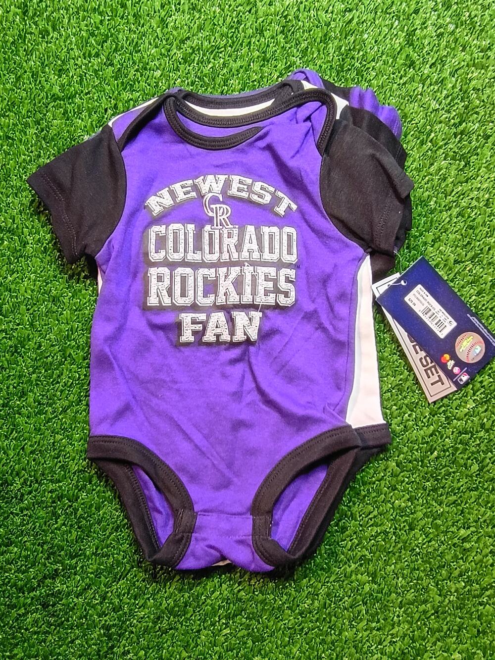Colorado Rockies "Newest Fan" Baby Bodysuit Set 6-9 M NWT